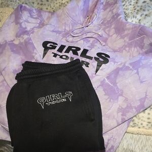 Purple Tie-Dye Hoodie and Black Sweatpants Set